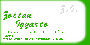 zoltan igyarto business card